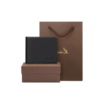 AUGTARLION Cow Leather Multiple Card Slots Card Holder Wallet Men's Black