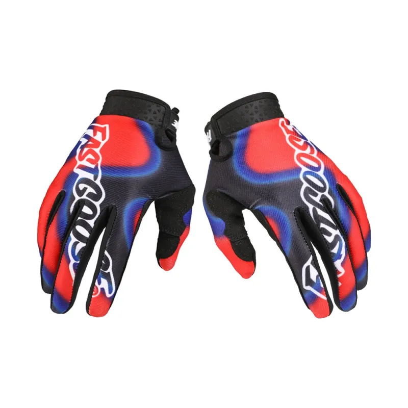 GXT Riding Equipment Cycling Glove Commute Trail Running Motorcycle Touring Unisex Microfiber S/M/L/XL Red White-3