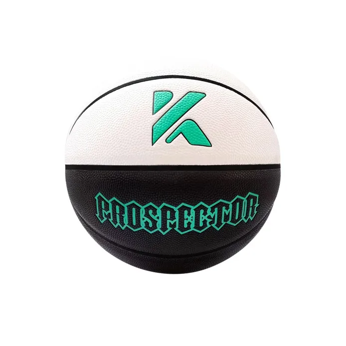 KANTANZHE PU Basketball Black White Green Size 7 Training Unisex-1