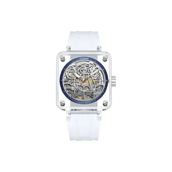 RONMAR Automatic Mechanical Movement Rubber Strap Watch Unisex Cut Out Dial