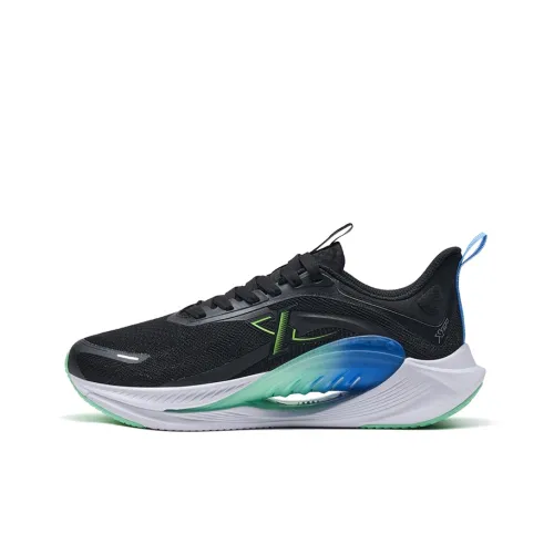 XTEP Hydrogen Wind 7.0 Running Shoes Men Low-Top Black/Neon Light Aqua Green