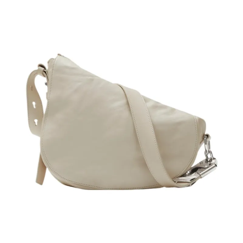 Burberry Calfskin Handbag Shoulder Bag Women's Gray White-2