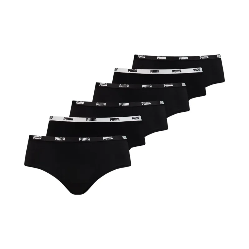 PUMA Lot De 6 Shortys Pour Femmes Underpants Women's 6 Pack Black-0