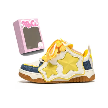 ABCIO Skateboard Shoes Women's Low Top White, Yellow