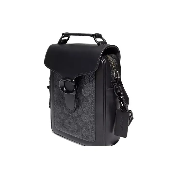 COACH Tabby Canvas One Shoulder Handbag, Crossbody Bag Trumpets Men's Black-3
