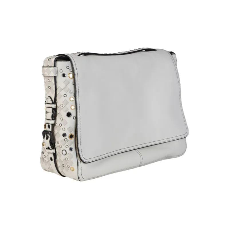 Bottega Veneta Genuine Leather Crossbody Bag, Shoulder Bag Women's White-2