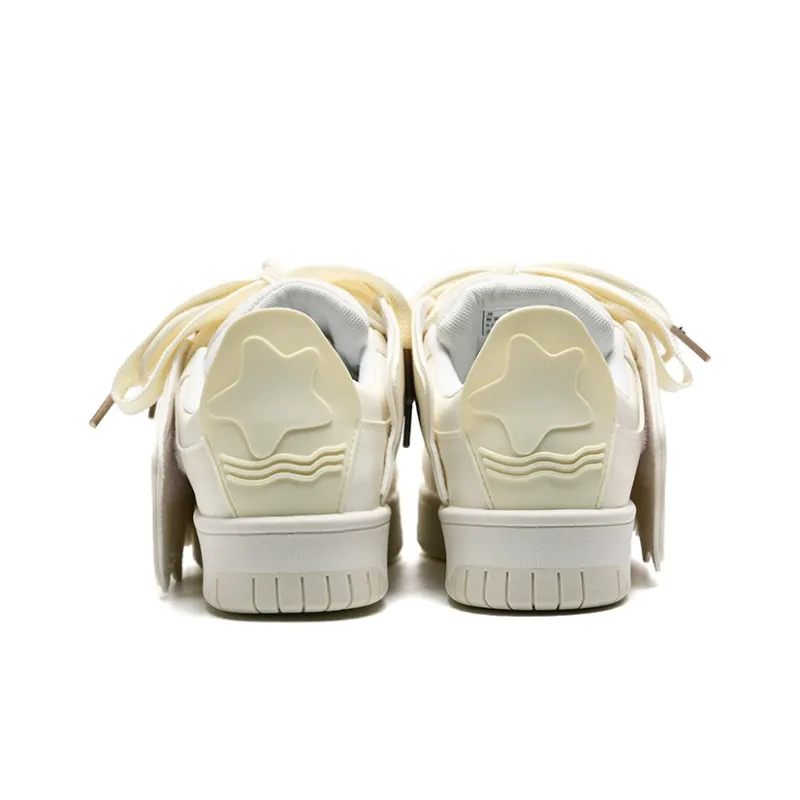 ABCIO Skateboard Shoes Women's Low Top White, Yellow-8