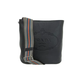 PRADA Leather Crossbody Bag Shoulder Bag Women's Black