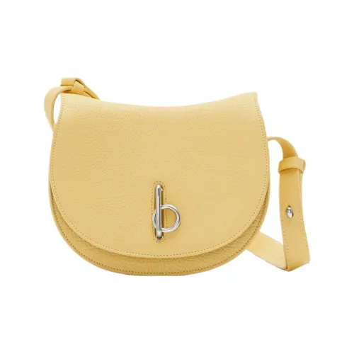 Burberry Calfskin Saddle Bag Shoulder Bag Handbag Shoulder Bag Women's Yellow Narcissus