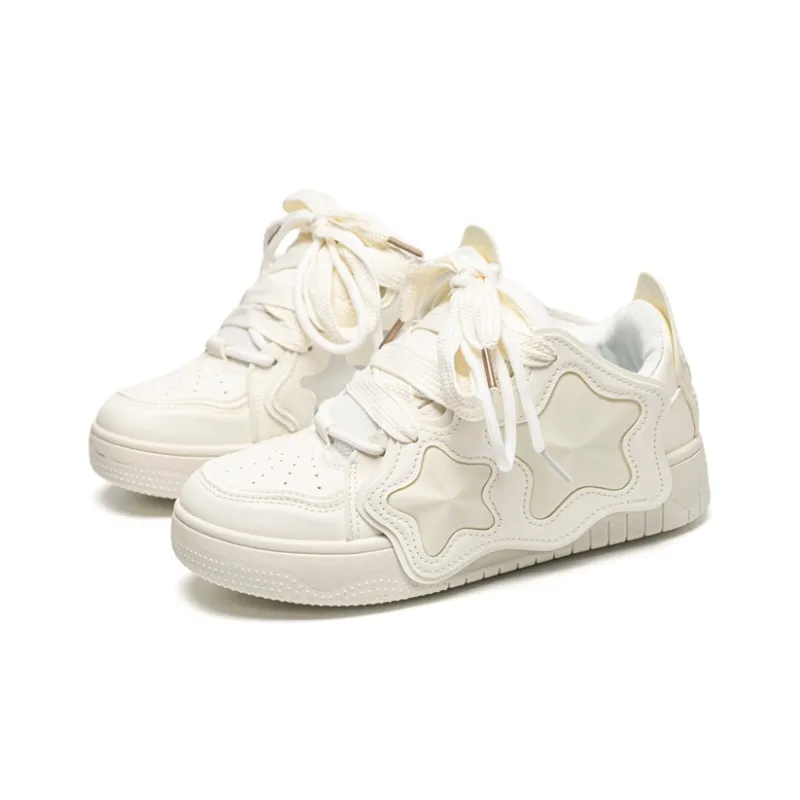 ABCIO Skateboard Shoes Women's Low Top White, Yellow-7