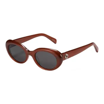 PUBLIC BEACON Acetate Oval Sunglasses Unisex Red