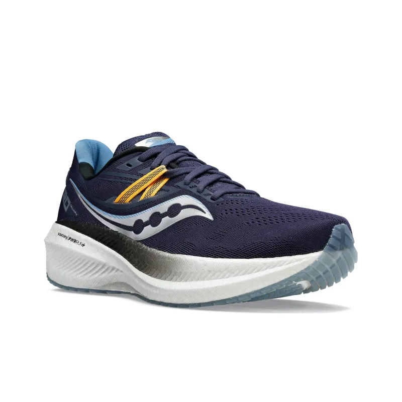 Saucony Triumph 20 Cushioning Wear Resistant Low Top Running Shoes Men's Blue-1