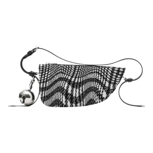 Burberry Cotton Shoulder Bag Handbag Shoulder Bag Mini Women's Black & White