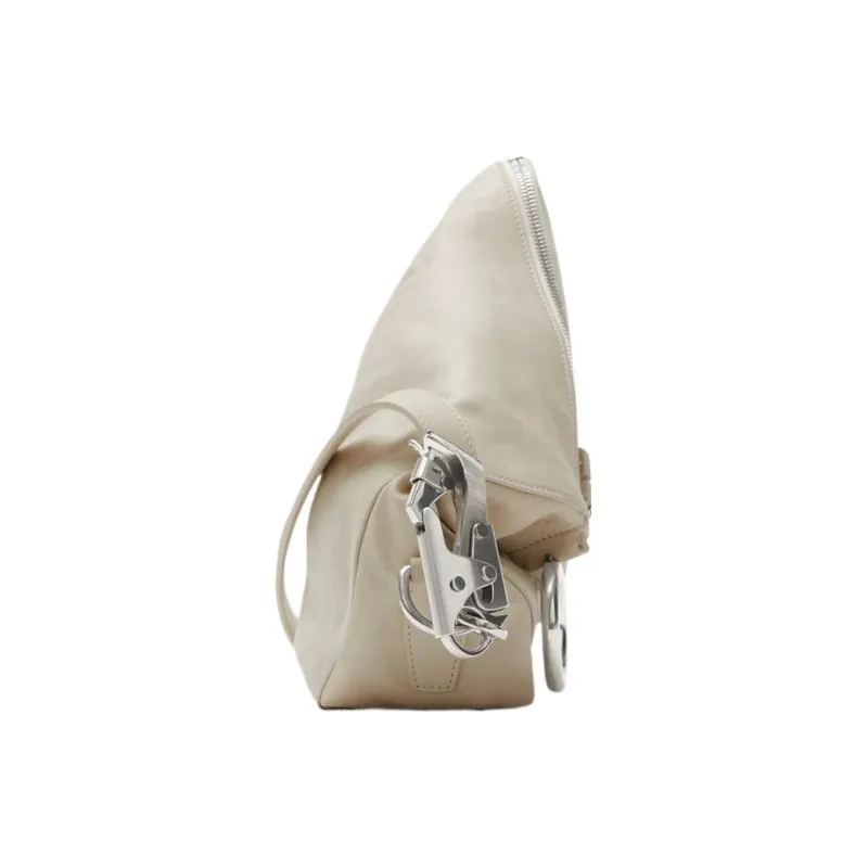 Burberry Calfskin Handbag Shoulder Bag Women's Gray White-1