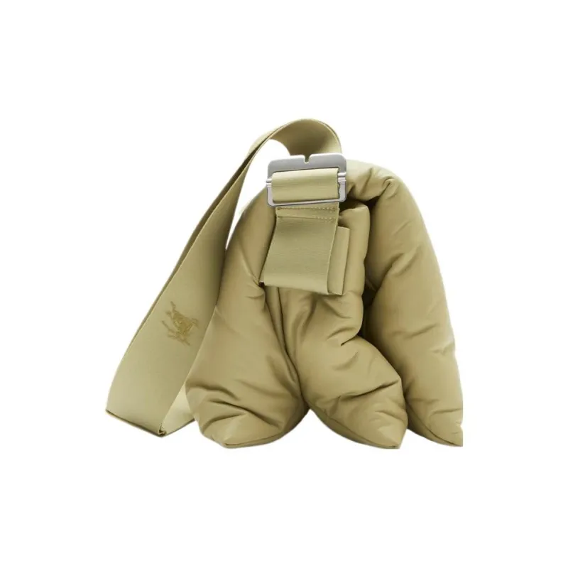 Burberry Calfskin One Shoulder Handbag, Crossbody Bag Men's Hunter Beige-1