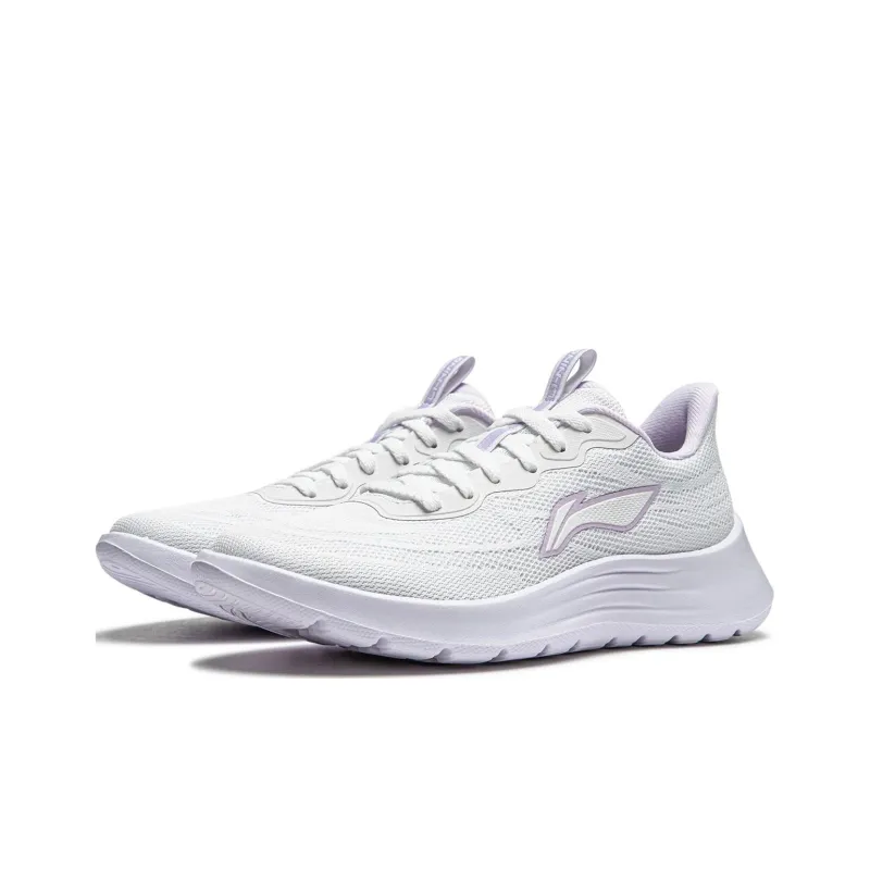 LiNing Feather Cushioning Wear Resistant Low Top Casual Running Shoes Women's White-2