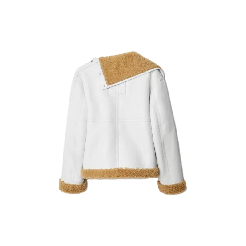Burberry Leather Jacket Men's White-1