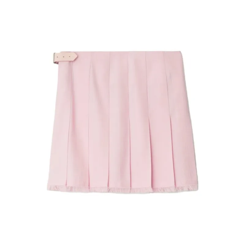 Burberry Pleated Frayed Edge Mini Skirt-1