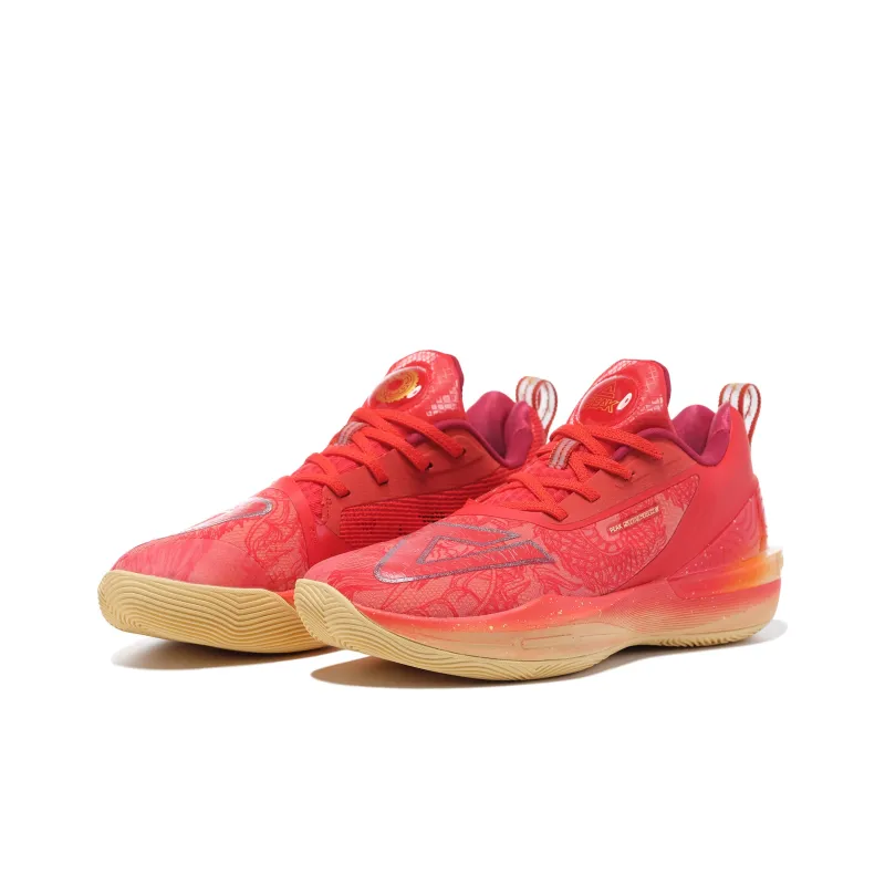 PEAK Taichi Triangle 3.0 Cushioning Anti-Slip And Wear-Resistant Low-Top Basketball Shoes Men's Pickleball Red-2