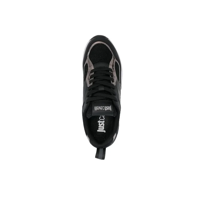 Just Cavalli Low-Top Casual Shoes Women's Black White-3