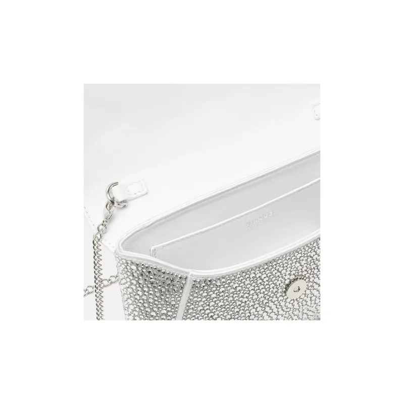 FANSIZHE La Medusa Leather One Shoulder Crossbody Clutch Women's White-3
