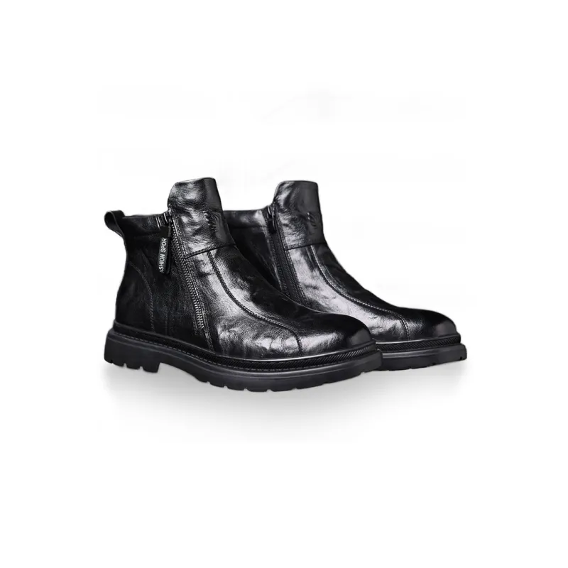 YEDANI Ankle Boots Men Black/Red-6