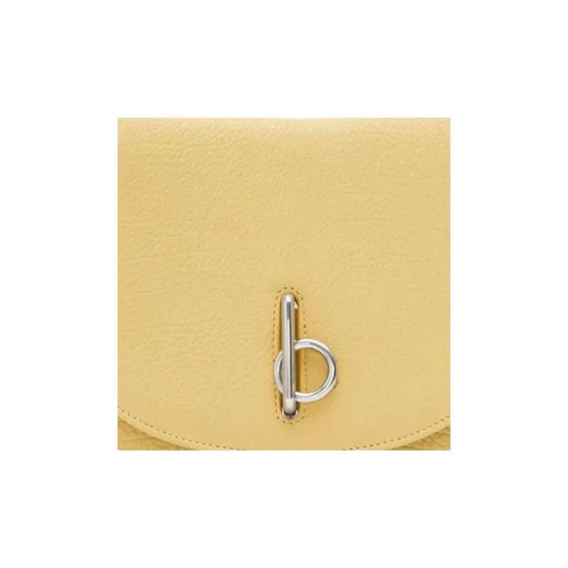 Burberry Calfskin Saddle Bag, Shoulder Bag, Handbag, Shoulder Bag Women's Yellow Narcissus-4