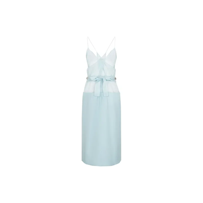 FENDI FW23 Slip Dresses Women's Light Blue-1