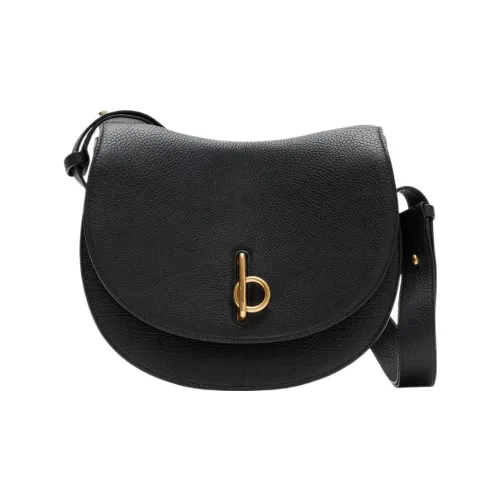 Burberry Calfskin One Shoulder Handbag Crossbody Bag Women's Black