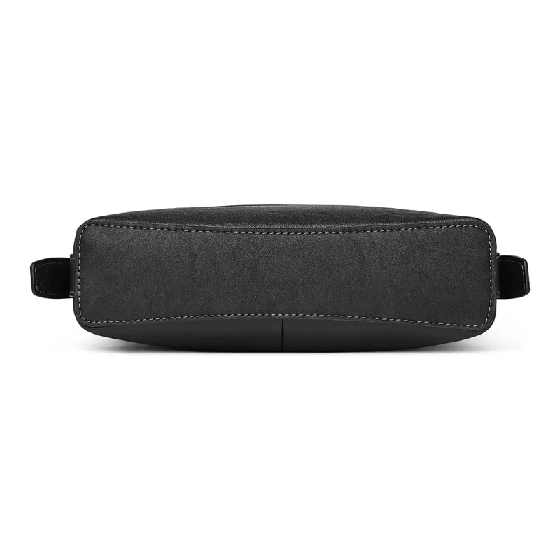 FAIRWHALE Top Grain Cow Leather Crossbody Bags Regular Men's Black-3