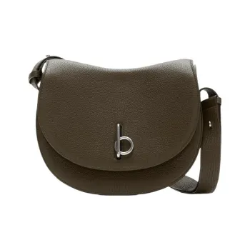 Burberry Calfskin Shoulder Bag Crossbody Bag Handbag Medium Size Women's Taupe