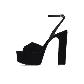 SAINT LAURENT Jodie 95mm Velvet Sandals