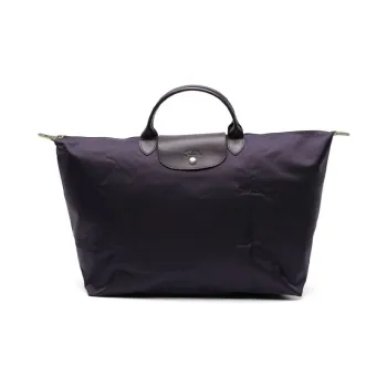 LONGCHAMP Le Pliage Recycled Polyamide Canvas Handbag Small Size Women's Dark Purple