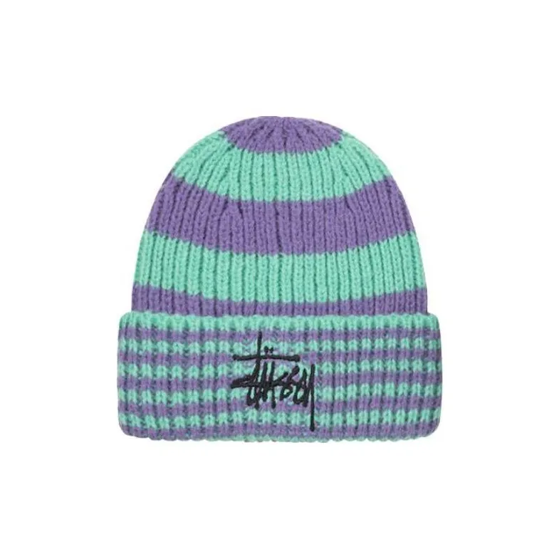Stussy Striped Big Basic Beanie-0