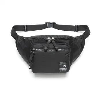 Volunteer Oxford Sports Fanny Pack Mountaineering Hiking Crossbody Bag For Men Medium Size Unisex Black/Gray/Green
