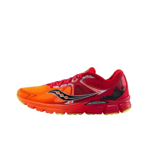 Saucony Kinvara 6 Cushioning Wear-Resistant Low-Top Running Shoes Unisex Red Yellow