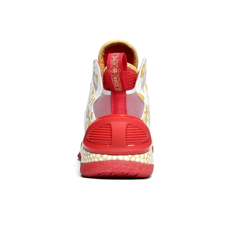 IVERSON Basketball Shoes Unisex High Top Red White-3