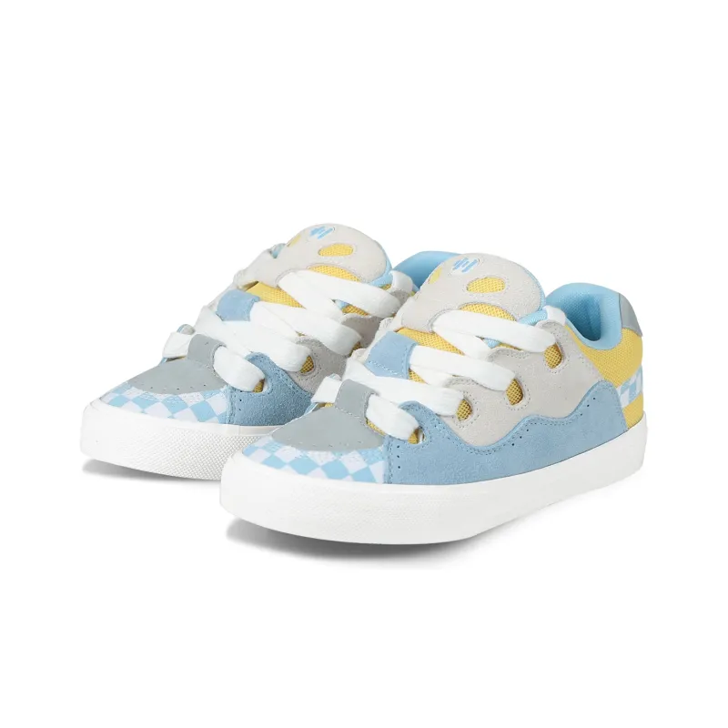 Ollieskate Anti Slip Wear Resistant Low Top Skateboard Shoes Unisex Blue White Yellow-2