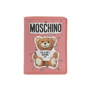 MOSCHINO Leather Wallet Women's Pink