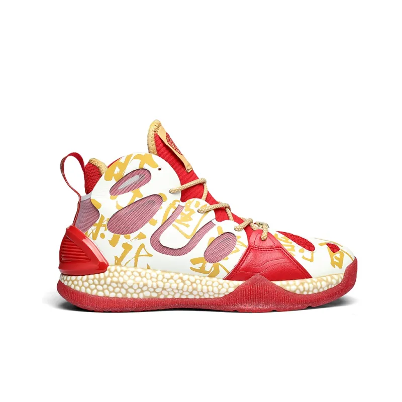IVERSON Basketball Shoes Unisex High Top Red White-1