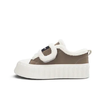 Warrior 2 Ply Hook and Loop Skateboard Shoes Slip Resistant Warm Height Increasing High Top Canvas Shoes Women's