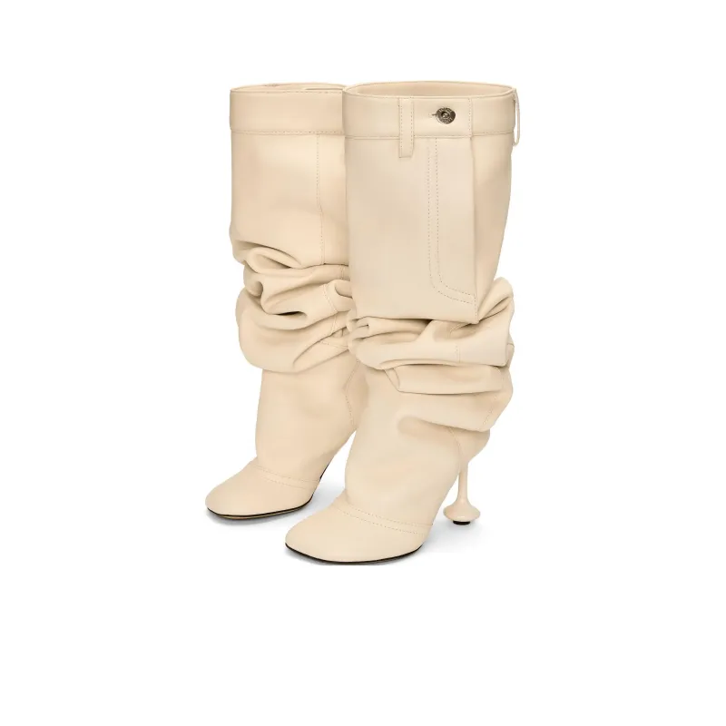 LOEWE Toy Knee high Boots 9cm Women's Beige-2