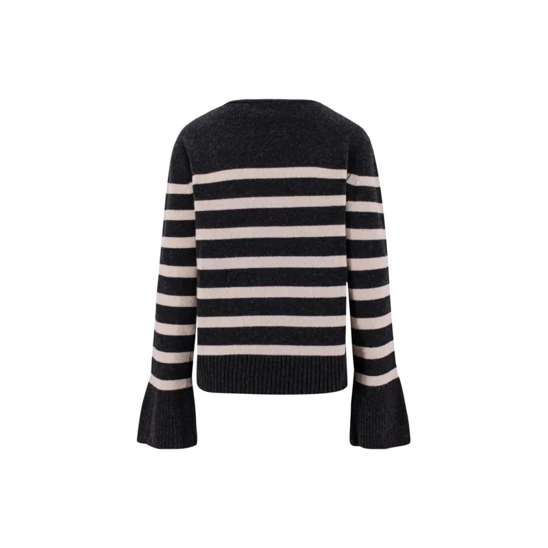 Semicouture Striped Boat neck Jumper-1