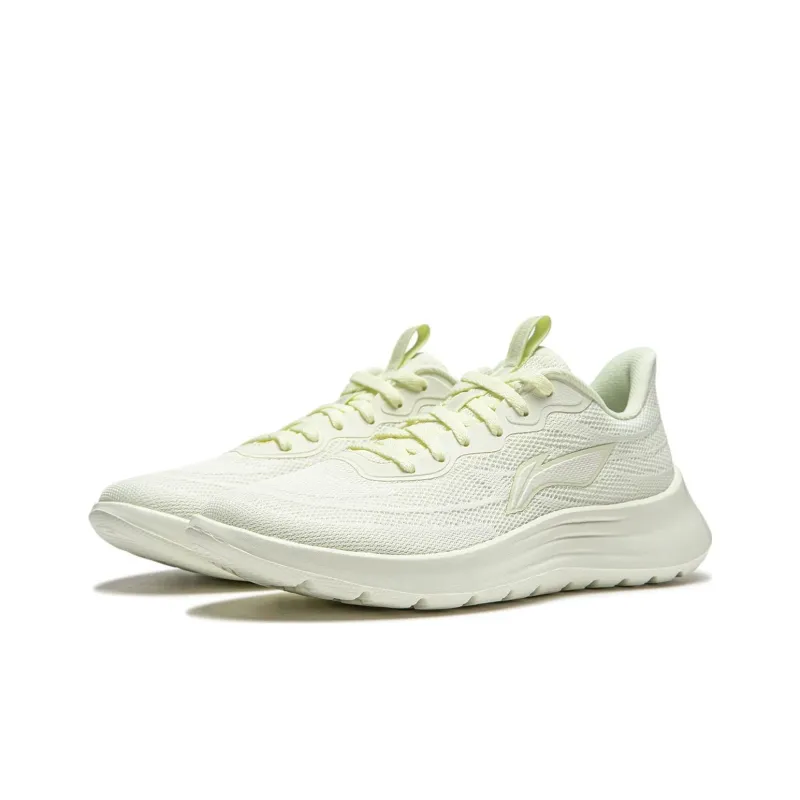 LiNing Feather Cushioning Wear Resistant Low Top Casual Running Shoes Women's Cream White-2
