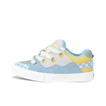 Ollieskate Anti Slip Wear Resistant Low Top Skateboard Shoes Unisex Blue White Yellow