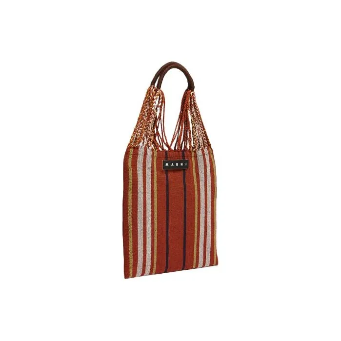 MARNI Fabric Hammock Bag Handbag Small Size Women's Red & Yellow & Beige & Yellow-2