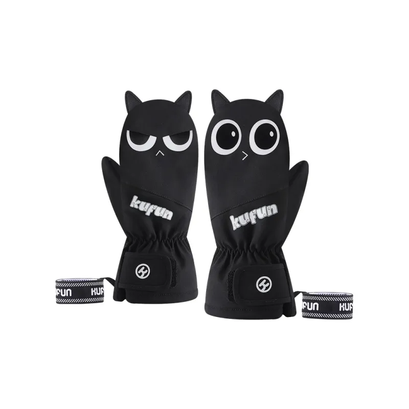KUFUN Ski Gloves Windproof And Waterproof Two-Finger Pinch Winter Outdoor Sports Cycling Mittens Kids'-0