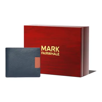 FAIRWHALE Top Grain Cow Leather Wallet Regular Men's Blue