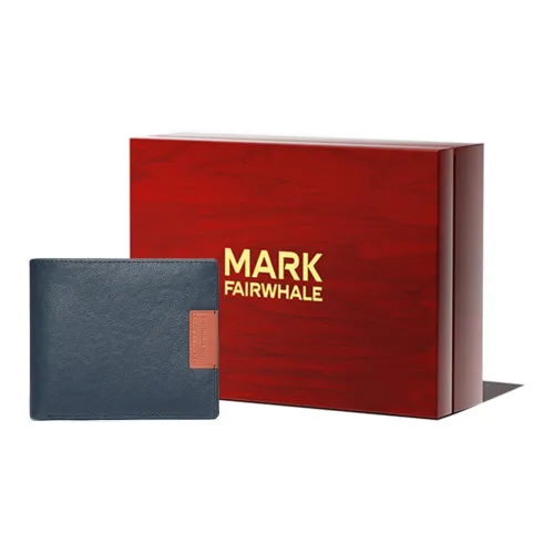FAIRWHALE Top Grain Cow Leather Wallet Regular Men's Blue