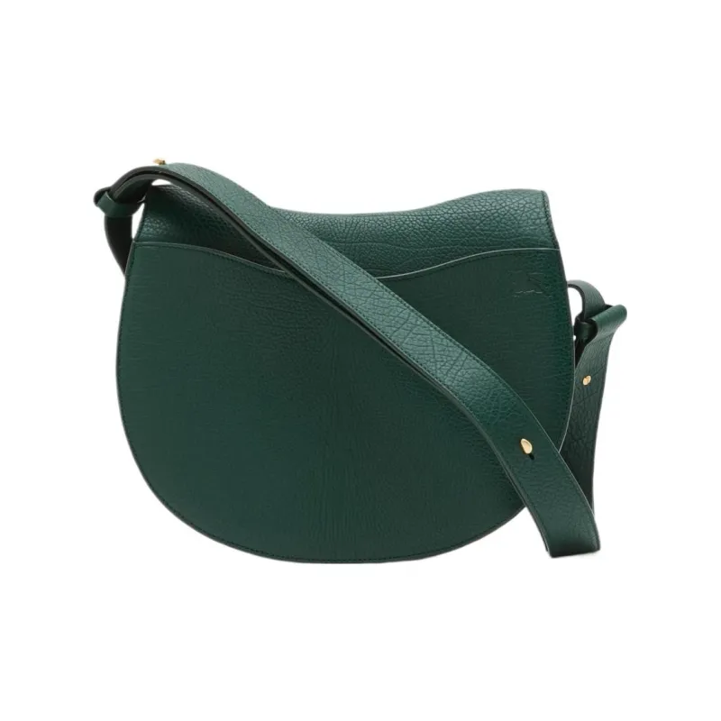 Burberry Calfskin Saddle Bag Shoulder Bag Handbag Shoulder Bag Women's Vine Green-1